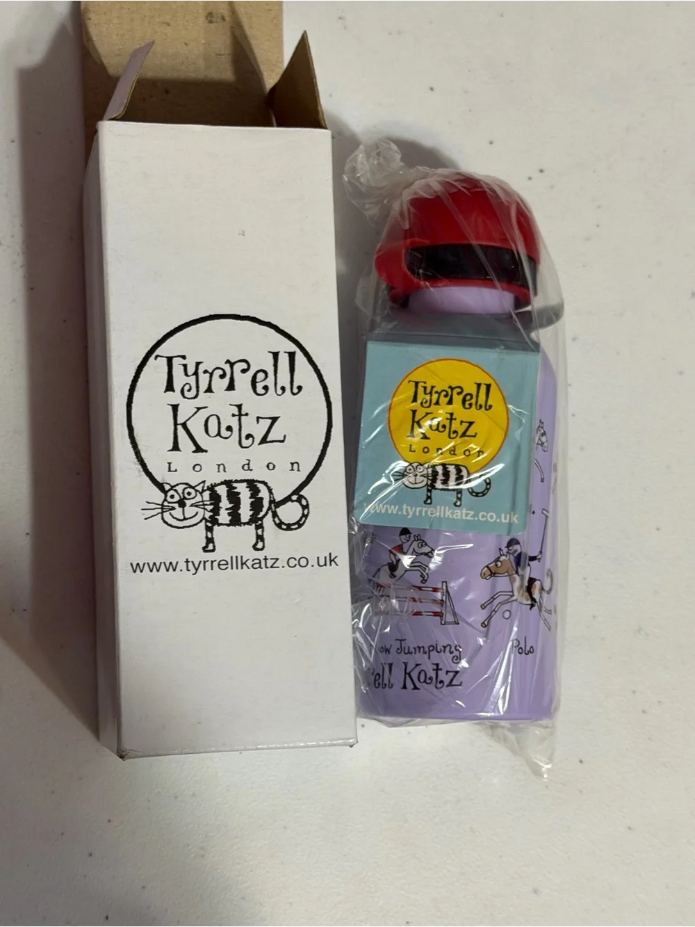Tyrrell Katz Kids Water Bottle - Purple with Red Cap